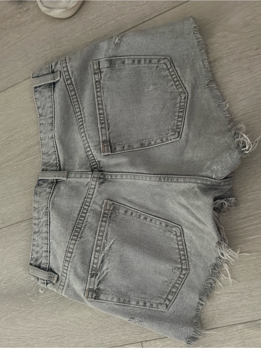 Zara Gray Distressed Denim Cutoff Shorts